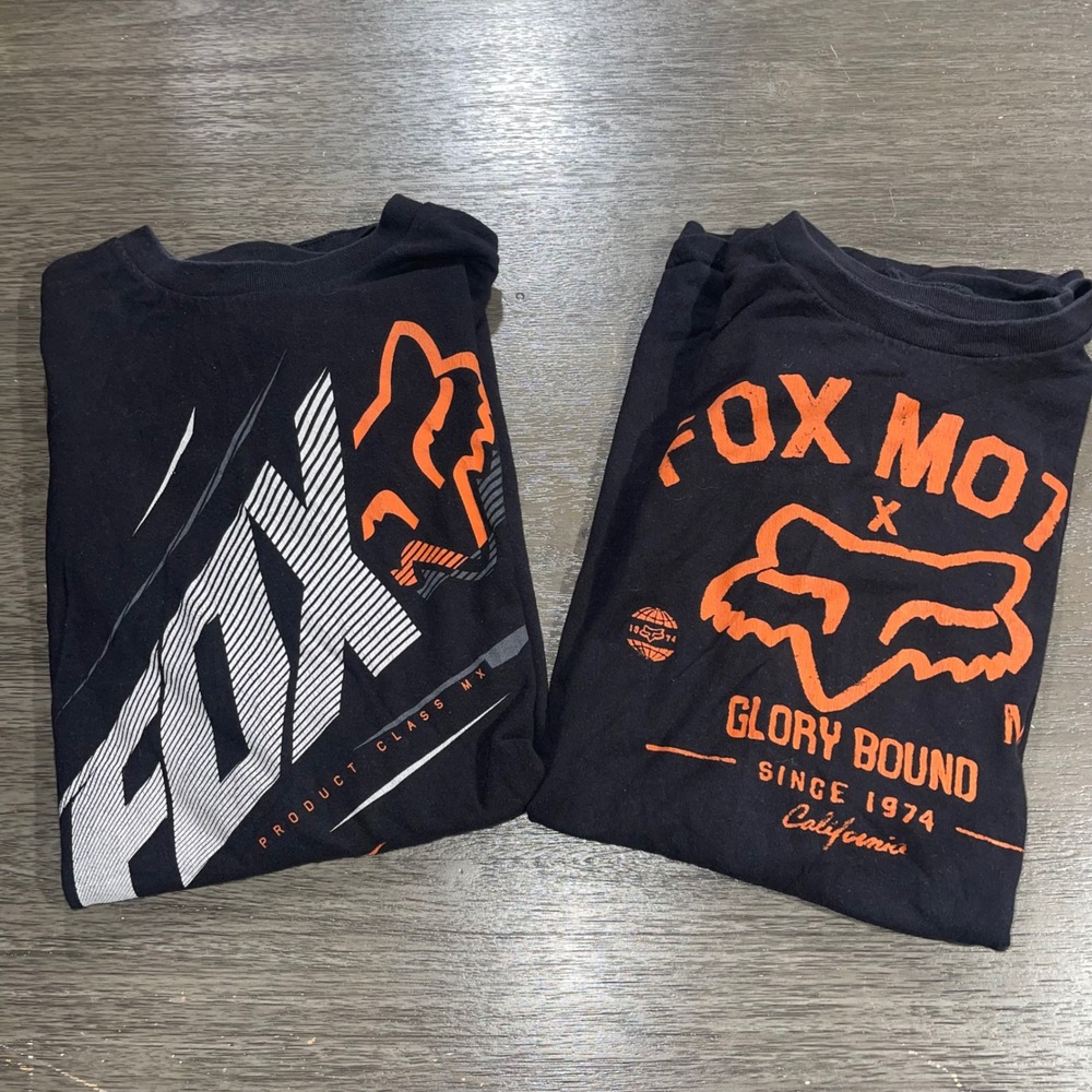 Fox Racing Mens XXL Black T-Shirt Bundle Motocross Glory Bound MX Graphics 2pk